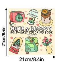 1Pc CoCo Cute &Groovy Coloring Book, A Coloring Book Specifically Designed For Adults And Teens And Students, A Simple Yet Bold Design Drawing Book To Relax The Mood, Exercise Concentration And Color Perception
