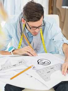 4pcs T-Shirt Ruler Guide Alignment Tool, Sewing Supplies Accessories, V-Neck Round Ruler, Suitable For Teenagers And Adults, Clothing Measuring Tool - Multicolor - View 7