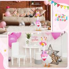 2pcs Happy Birthday Goose Outfit Porch Goose Outfits With Happy Birthday Cake Hat And Birthday Bandana Yard Goose Outfits For 23" 17" Cement Plastic Goose Duck Decorations