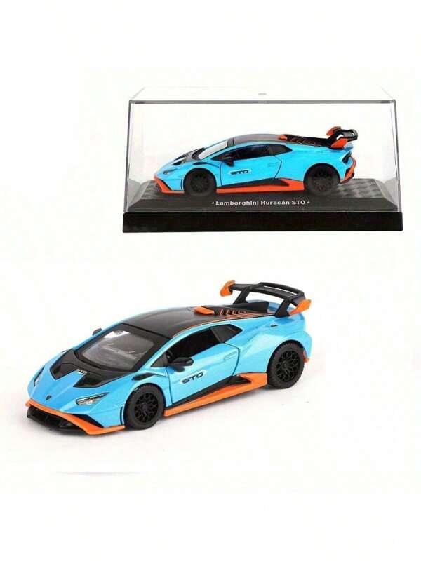Burago 1:40 Maßstab Lamborghini Huracán STO-67128A Legierung Automodell, großes Simulationsrennauto, Autospielzeug Kollektion, Weihnachten /Geburtstagsgeschenk mit Staubabdeckung, Tür kann geöffnet und geschlossen werden