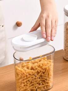 1/4Pcs Storage Containers With Lids, Clear Food Storage Jar For Pantry Cookie Flour Cereal Rice Sugar Tea Coffee Beans Spice, Airtight Food Storage Containers With Lids, Clear Plastic Storage Jars For Dry Food, Leakproof Pantry Organization Containers
