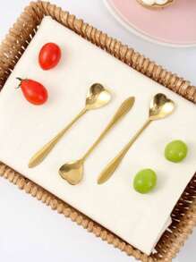 1/4/8 Pcs Heart Shaped Stainless Steel Modern Creative Spoons, Coffee Tea Mixing Spoons, Cake Dessert Spoons, School Supplies, Material, Dishwasher Friendly, Back To School & Christmas Holiday Gifts