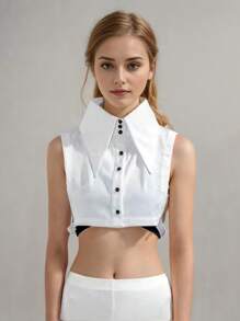 New Women Solid Color Polyester Detachable Collar, Casual Accessory For All Seasons - Multicolor - View 1