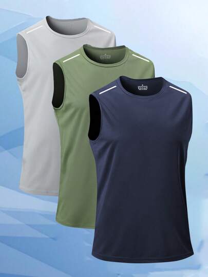 Sleeveless Sports Tank Top Men, Quick Dry T-Shirt Basketball Training Gym Top