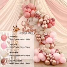 100pcs Beige Pink Balloon Garland Arch Kit Wedding Decoration Pink Girl Baby Shower Birthday Party Supplies Baptism Christening Pink Balloons Set - As Picture - View 8