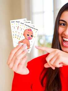 40 piezas - Juego de rascar 'Hacer caca' para baby shower de niño, juego divertido fácil de jugar, idea divertida, actividad para romper el hielo. Tarjetas de rifa, chupete azul - Multicolor - Ver 11