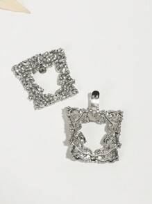 Silver-Color Decorative X-Shape Shoe Accessories, DIY Rhinestone Buckle
