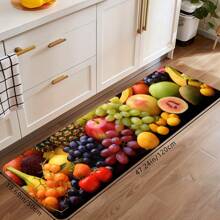 1pc Creative Multi-Color Fruit Printed Mat, Soft, Non-Slip And Dirt-Resistant Home Decor Mat, Suitable For Daily Use In Kitchen And Bathroom - Multicolor - View 5