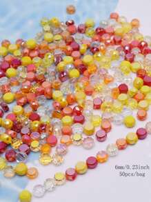 Mixed Color 30pcs 8mm/Bag Flat Round Faceted Glass Beads AB Color Disc-Shaped Glass Loose Beads For Jewelry Making DIY Bracelet Earring