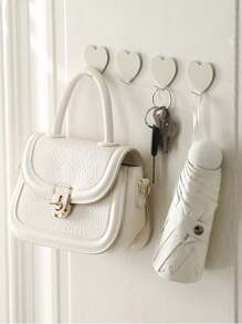 Crochet mural en métal en forme de cœur autocollant - aucun perçage requis Crochets multifonctionnels Crochets adhésifs imperméables et robustes pour la chambre, la cuisine, la salle de bain, le bureau, le dortoir - Décoration de la Saint-Valentin, décoration de la chambre, organisation de la maison, porte-clés, porte-manteau mural, organisateur de garde-robe, accessoires de jardin, crochet de porte - Utilisation intérieure et extérieure créative et mignonne (10 pièces/5 pièces/3 pièces/1 pièce)