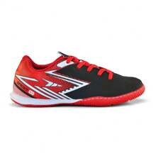 Chuteira Indoor Masculina Braqueada com Solado de PVC Bicolor - PRETO/VERMELHO - Visão 1