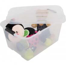 New- Storage Boxes With Lids, 60L, Set Of 4, Silver, Secure Closure, Stackable, Handles, For Bedroom, Closet, Office, Anisation, Plastic, Storage Boxes, NTB-60 - 45L x4 Schwarz - View 3