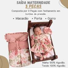 Saída Maternidade Rosa Menina Com Saco De Dormir Luxo Floral