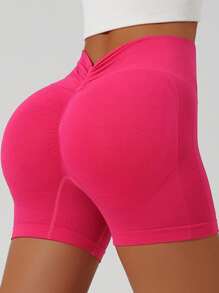 4pcs High Waisted Biker Shorts For Women, Tummy Control Fitness Athletic Workout Running Yoga Gym Shorts - 彩色 - 查看 6