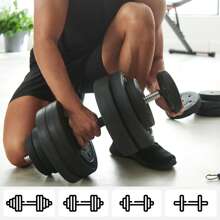 SONGMICS Set di Manubri 20 kg, 30kg o 40kg, Ricoperti con Plastica PE, Pesi per Fitness Palestra - nero - Visualizzare 5