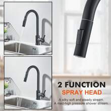 Touch Sensor Kitchen Faucet, Kitchen Mixer With Pull-Out Spray, Stainless Steel High-Pressure Single-Lever Mixer 360° Swivel