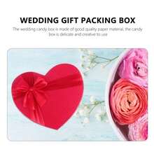 1Pc New Heart-Shaped Mother's Day Gift Box Bowknot Red Packaging Paper Box With Cover Present Boxes Birthday