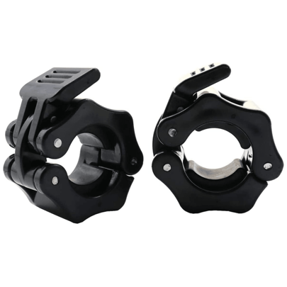 1Pair Barbell Clamps , Heavy Duty Exercise Collars Quick Release Pair Of Locking Pro Weight Bar Plate Locks Collar Clips For Workout Weightlifting Fitness Training