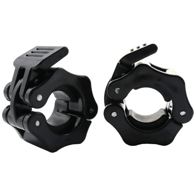 1 par skivstångsklämmor, kraftiga träningskragar snabbkoppling par låsande pro viktstångsplatta lås krageklämmor för träning tyngdlyftning fitnessträning