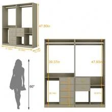 Hot New Multifunctional Partition Design Set Hanging, Storage, Shelves, Shoe Racks, In One Of The Wardrobe Storage System Combination Wardrobe Set, Large Storage Space Design, Stylish Simple And Generous, High Sense Of Full, Both Durable And Practical!