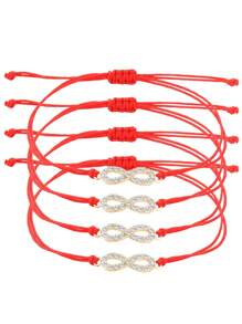 4 piezas/set de pulseras con símbolo infinito tejidas a mano, joyería de regalo para parejas y amigos unisex - Pulsera - Ver 21