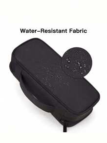 Multi Functional Travel Storage Bag, Black Towel Embroidered Letters A-Z, Carrying Pouch Bag For Travel Essentials, Can Store Power, Digital Accessories, Phone Earphones, Charging Makeup Bag, Mouse Data Cable, Easy To Carry When Going Out, Gifts For Loved Ones, Elders, Anniversary Gifts, Graduation Gifts, Travel Accessories(Zipper Random) - Black - View 4