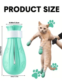 Four Adjustable Claw Sets Designed To Protect Scratches From Hair, Bathing And Shaving. These Rain Boots Prevent Bites And Scratches, And Include Bathing, Claw Trimming, And Headgear To Prevent Licking During Feeding