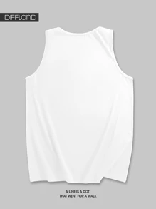 Regata masculina com estampa de Los Angeles - Estampa da Califórnia, ideal para exercícios e uso diário, modelagem padrão. Regata masculina sem mangas com estampa de Los Angeles, Califórnia, perfeita para diversas atividades esportivas. - Branco - Ver 2