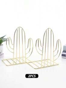 2pcs Metal Cactus Shaped Book Holder, Nordic Style Creative Book Organizer Rack For Kids, Students, Office Desk - Multicolor - View 7