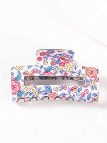 1Pc New Cute Floral Hair Clip - Women's PVC Hair Accessory, Bright Floral Pattern, Medium Size, Perfect For Fashionable Hair Management