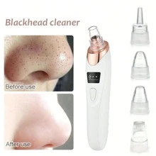 1 pieza Aspiradora limpiadora de puntos negros, Limpiador de poros faciales, 3 niveles de succión, Incluye 5 boquillas, Kit de limpieza de poros faciales recargable por USB, Apto para adultos, Herramienta multifuncional para eliminar puntos negros y manchas - Blanco - Ver 7