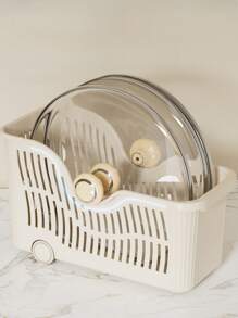 3pcs Household Kitchen Pot Storage Condiments Sundry Storage Basket Pot Lid Storage Basket Cabinet Desktop Storage Shelf Suitable For Kitchen Storage Organizer Living Room Storage Bathroom Storage - Multicolor - View 9