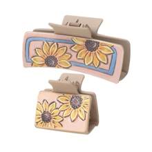 1 Set de Pinzas de Pelo y Ganchos de Estilo Retro Occidental con Girasol y Cactus para Mujer