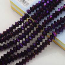 95pcs 6mm Crystal Glass Middle Hole Saucer Beads, Electroplated Colorful DIY Accessories For Shoes, Clothing, Hats, Phone Chains, Jewelry Making