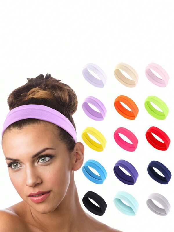 Elastic Silk Headband Sports Yoga Head Protection Hair Band Sweatband Headband Sweatband Outdoor Running Headband Headband High Elastic Antiperspirant Band Back To School