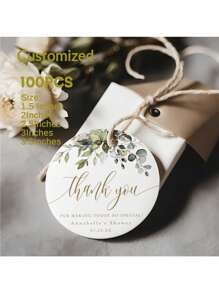 100PCS 1.5 Inch/2 Inch/2.5 Inch/3 Inch/3.5 Inch Custom Round Wedding Hang Tags With String,Circle Tags,Printed Wedding Favor Tags, Thank You For Celebrating With Us Tags - 2.5 Inches(100pcs) - View 1