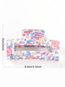1Pc New Cute Floral Hair Clip - Women's PVC Hair Accessory, Bright Floral Pattern, Medium Size, Perfect For Fashionable Hair Management