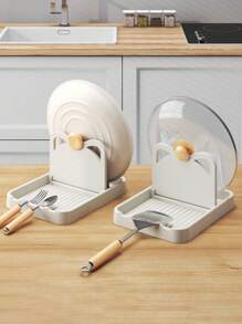 1 pièce support pliable pour couvercle de casserole, repose-cuillère, organisateur d'ustensiles, étagère de rangement pour couvercle de casserole, spatule et cuillère à soupe, accessoires de cuisine
