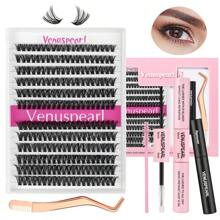 Kit de extensión de pestañas para principiantes, 280 piezas, 40D, 60D, 80D, 9-16, con racimos de pestañas mixtas, rizado en D, removedor de adhesivo y sellador, ideal para regalos y maquillaje (KIT-D-9-16MIX)