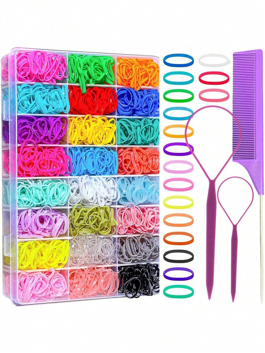 Elastische haarbanden 24 kleuren, mini haar elastiekjes voor haar, kleurrijke peuter haaraccessoires, zachte kleine meisjes haarelastiekjes, haaraccessoires set voor meisjes, baby, kinderen