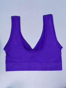 3pcs/Set Women Plus Size Sports Bra Set, Solid Color Seamless Padless Multifunctional Sports Bra - Multicolor - View 2