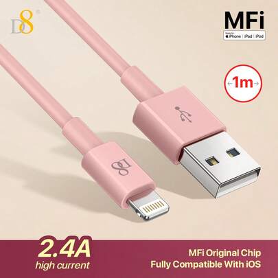 D8 Mfi 认证闪电线，（可选 0.25M/1M/1.5M/2M）TPE USB A 转闪电] 充电器线，USB 2.0 闪电充电器线，2.4A 快速充电兼容 14 Pro/13 Mini/13/12/11 Pro MAX/XR/XS/8/7/Plus/6S/SE/IPad，节日礼物情人节礼物圣诞礼物 Nan