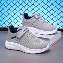 scarpi sportivi casual traspiranti in rete per ragazzi e ragazze, scarpe da running per grandi bambini con suola leggera e morbida, chiusura a strappo - comoda per uso all'aperto in primavera e autunno