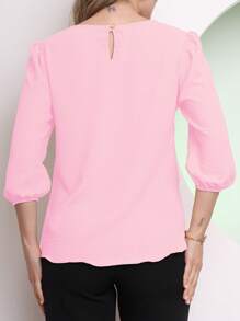 MARILYN MONNA Women's Blouse Tailored Simplicity Elegant Social Basic Crepe 3/4 Princess Sleeve Tamires - 粉色 - 查看 2