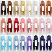 Karida Parrucca da cosplay lunga in fibra sintetica con frangia, parrucca da cosplay universale per capelli lisci a strati, resistente al calore, ad alta densità, aspetto naturale, 35 pollici/90 cm, parrucca sintetica extra lunga per donne, parrucche da cosplay artificiali per feste, Ognissanti, Natale, verde, arancione, rosa, blu, nero