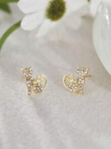 1 Pair Kids Cute Cat Stud Earrings For Girls Gifts For Daily Decoration For Party Jewelry Birthday Gift