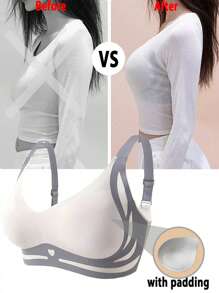 Soutien-gorge léger de maintien de la poitrine, soutien moelleux, sans couture, léger avec un effet push-up