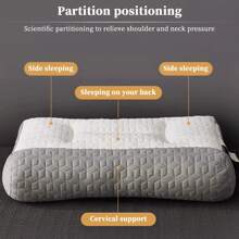 2/4 paquetes de almohada cervical de apoyo de látex, almohada ergonómica para sueño profundo de espalda y hombro, almohada de tracción cervical para dormirde lado