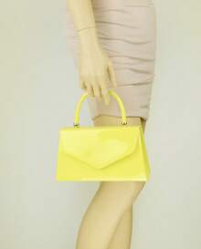 Girly Handbags Women's Patent Clutch Bag Small Hard Case Evening Handbag - Yellow - View 6
