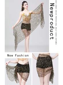 新款肚皮舞配饰亮片流苏肚皮舞臀巾女款肚皮舞腰带三角形/方形臀巾 - 彩色 - 查看 13